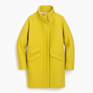jcrew wool yellow cocoon coat